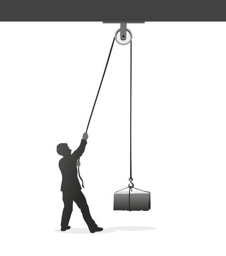 man using a pulley